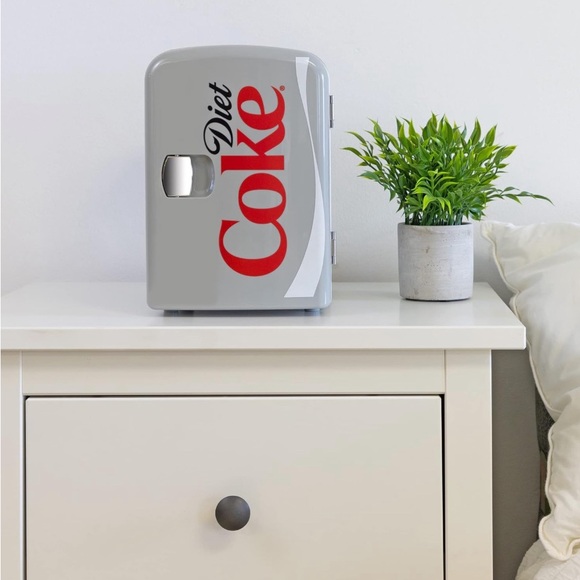 🌸 New Coca-Cola Diet Coke Mini Fridge, Gray, Holds 6 Cans - Picture 7 of 11